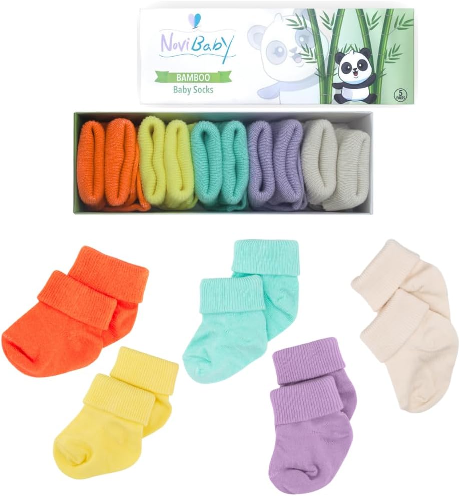 Novibaby 5'li Bambu Yenidoğan Bebek Çorap