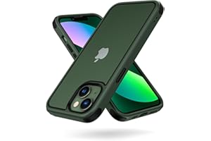 MobNano Ultra Hybrid Durchsichtig Hülle für iPhone 13 Hülle, iPhone 14 Hülle Stoßfest Bumper Transparent Handyhülle Shockproof Fallschutz Silicone iPhone 13 14 Case - Grün/Schwarz