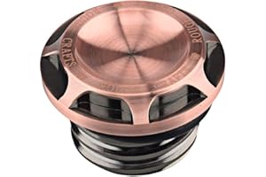 EVOMOSA Motorrad Kraftstoffgas-Öltankdeckel im Uhrzeigersinn, Rechtsgewinde Tankdeckel für Davidson 1982-2018 Entlüfteter Kraftstofftank (Kupfer)