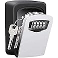 Bliss Times Key Lock Box - Wall Mounted 4 Digit Combination Lock Box for House Key Weatherproof Safe Security Key Storage Lock Box Keys Holder Wall Mounted with Code Password Security Lock for House