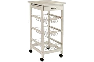 ARTE REGAL IMPORT BigBuy Home S3606472 Carrito Verdulero Soporte de 3 Pisos, Materiales Varios, Multicolor, 37 x 76 x 37 cm