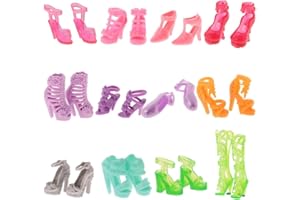TIUIMK 12 paires de chaussures mode assorties pour décoration de poupée en PVC