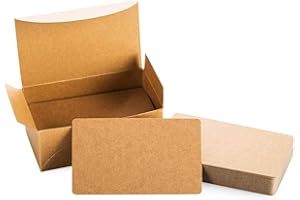 WE MOMENT ZONE Pack of 100 Blank Paper Cards, Word Cards, Empty Business Cards, Index Cards, Note Card, DIY Paper Cards for School, Home, Office, Supply (Kraft Paper)
