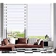 TANZUOER Zebra Roller Blinds Dual Layer Roller Shades Light Filtering Day and Night Blinds, Height 150cm