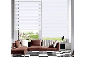 TANZUOER Zebra Roller Blinds Dual Layer Roller Shades Light Filtering Day and Night Blinds, Height 150cm