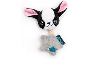 PET CUISINE Pet London Giocattolo per cani di piccola taglia con personaggio chihuahua, in peluche, per cani con pelo lungo e corto, chihuahua e adulti (Chico (grigio)