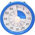 The AutoStory 60 Minute Visual Timer Clock - Silent and Effective Time Management Tool for Kids and Adults in Kitchen, School, Office, Work, Gaming, Sleeping & Teaching - Easy to Use (Round, Blue)