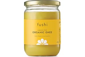 Fushi Organic Ghee 420g – Organic Certified | English Ghee | Vegetarian, Clarified Pure Ayurveda Grass Fed Butter | Ghee Butter from Free Range Grass Fed Cows | Healthy Cooking, Nutrition