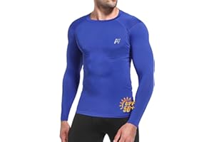 MEETWEE T-Shirt Anti-UV Homme Manches Longues, Maillot Rashguard de UPF 50+ Séchage Rapide et Respirabilité pour Surf Natation