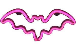Garosa Bat LED Neon Light Innovative Bat Forme Enseigne Au Néon Lampe Chambre Atmosphère Lumière pour Vacances Noël Fête De Vacances Décorations Salon Bar Mariage(Rose),Veilleuse
