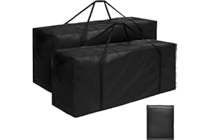 widesmile 2 Pack 670L Extra Large Garden Cushion Storage Bag Heavy Duty Waterproof Outdoor Furniture Cushion Storage Bag 173x76x51cm with Handle and Zipper