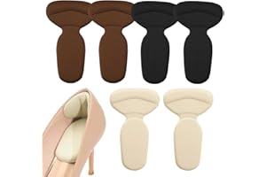 TQPUWT almohadillas para talón, 3 pares cojines de tacón alto, inserciones autoadhesivas para el talón, Taloneras para Protectores, para mujeres y hombres, Marrón, albaricoque, negro