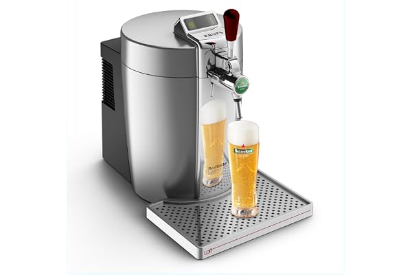 Krups Beertender Machine bière pression, Fûts de 5 L, Témoin lumineux, Bière fraîche, Installation facile, Indicateur température, Indicateur volume restant, Loft Edition Silver VB700E00