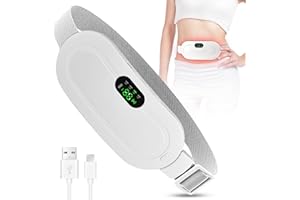 KIEYEENO Cuscino riscaldante mestruale, cintura mestruale riscaldante con 4 modalità di vibrazione e 3 livelli di temperatura per alleviare il dolore addominale durante le mestruazioni (bianco)