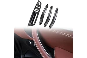 MKptopia Lot de 4 poignées de porte intérieures en ABS pour voiture, panneau intérieur, housse de protection de tirage, accoudoirs compatible avec B-MW E70 E71 E72 X5 X6 2007-2014 - Fibre de carbone
