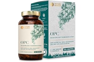 ‎NATURE BASICS Natürliches OPC Traubenkernextrakt - 180 Kapseln hochdosiert / 500 mg reines OPC pro Tagesdosis/Hochwertig gewonnen aus europäischen Weintrauben/Vegan, Zertifiziert & Nachhaltig im Glas