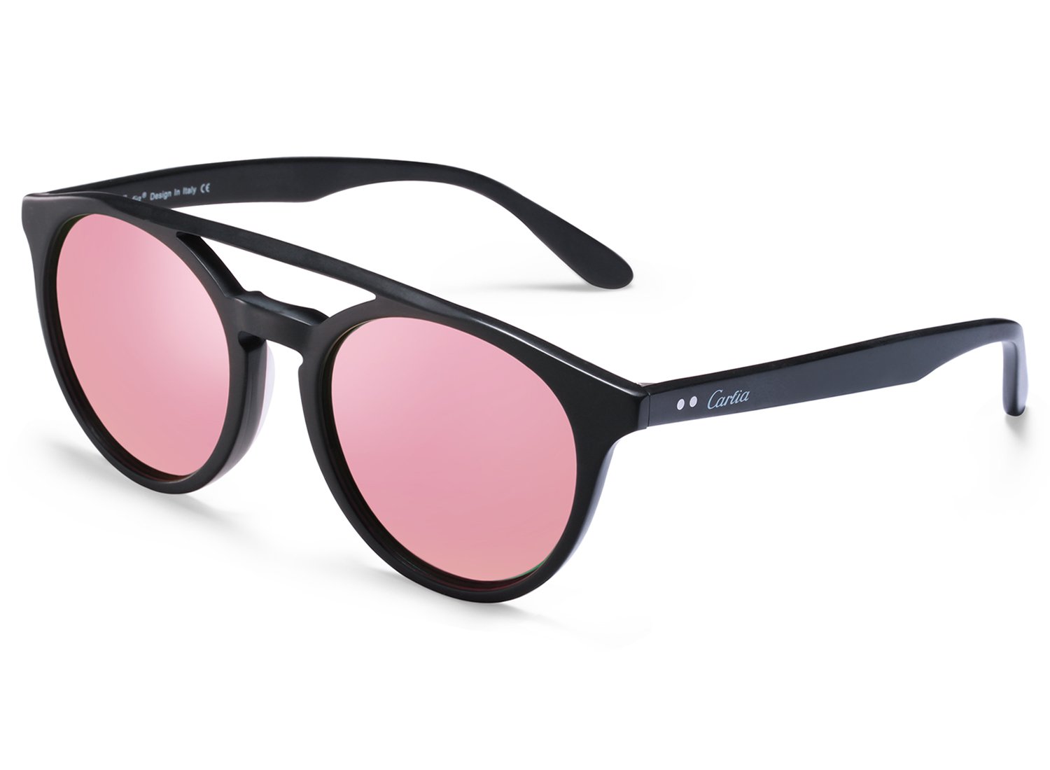 Carfia-Gafas-de-Sol-Polarizadas-hombre-mujer-Double-Bridge-Retro-Unisex-Estilo-gafas-Proteccin-UV400-para-conducir-viajes-playarosado