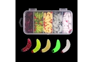 OriGlam 100 pz Soft Silicone Flyworm, Esca Artificiale Morbida per la Pesca del Pane, Esche Biomimetiche per Lombrichi Esche per la Pesca del Verme Esca di Simulazione Verme Finto