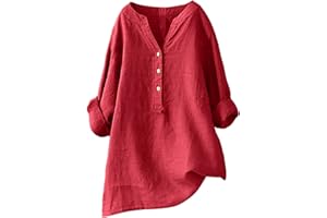 Hsternexy Musselin Bluse Damen, Leinenbluse Damen Sommer Langarm Große Größen Hemdbluse Blusenkleid Leinen Elegant Weiß Longbluse Blusenshirt Bügelfrei Schwarz Mittelalter Tuniken Damenblusen