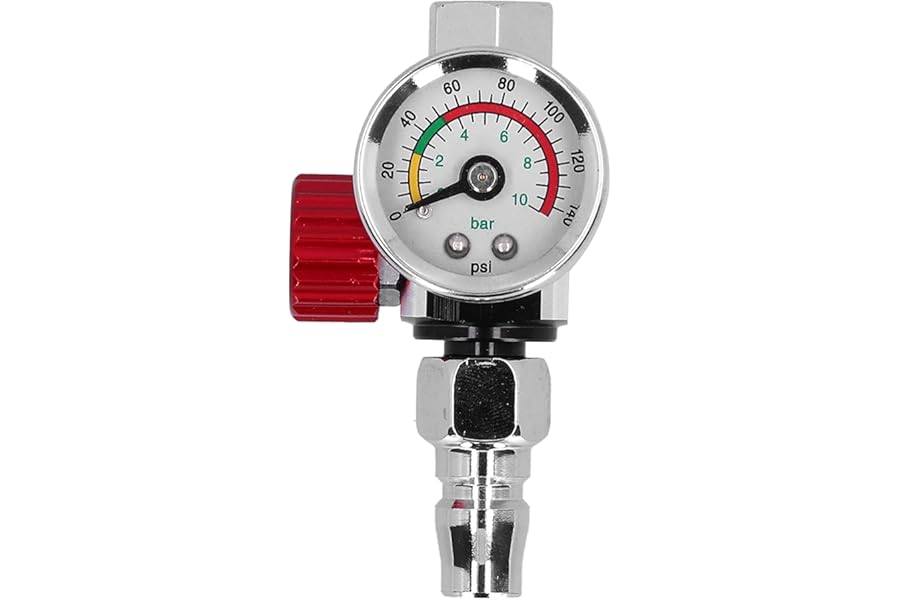 KooingTech Paint Gun Pressure Regulator, 1/4in Spray Gun Air Gauge, Paint Gun Air Adjusting Regulator, Paint Sprayer Air Regulator Gauge Pneumatic Tool Accessory for Air Tools