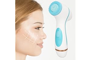 Pilipane Limpiador Facial Eléctrico, Recargable Silicona Masaje Limpieza Cepillo Facial Con Cabezales