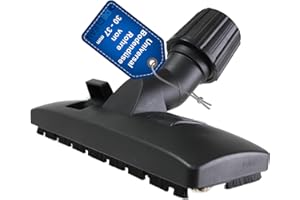 DeClean Bocchetta universale per aspirapolvere, 30-37 mm, attacco tubo di aspirazione, ugello combinato con giunto girevole e inclinabile