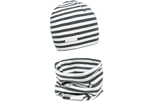 FORUHOO Mädchen Mütze Set mit Schal Kinder Beanie für Herbst Winter Baumwolle 2er