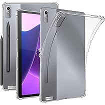 レノボTab P11 Pro 2nd Gen + ケースとガラスフィルムセット M.G.R.J® Soft TPU Transparent Back Case Cover for Lenovo Tab P11