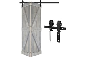 DBREAKS Bifold okucie do drzwi przesuwnych, kompletny zestaw do jednostronnie skierowanego systemu okuć, zestaw ścieżek do drzwi stodoły, nadaje się do otworów drzwiowych 100 cm (bez drzwi)