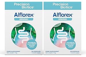 PRECISIONBIOTICS Alflorex Original - Daily Gut Health Probiotics - Contains Bifidobacterium Longum Bacterial Culture Strain 35624 - No Refrigeration Required - 60 Capsules