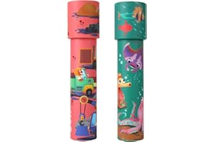 NOOLY Kaleidoscopes Educational Toy Kaleidoscope for Kids Boys and Girls (2 Pcs,Engineering + Marine Animals) ZWHT0103