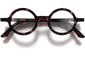 LONDON MOLE® Moley lunettes de lecture | Lecteurs ronds sympas | Homme femme unisexe | Charnières à ressort