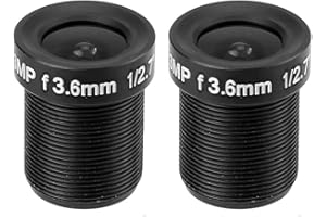 DIOCHE Obiettivo CCTV Pixel Pixel 2pz 1080p HD, Obiettivo Grandangolare Da 3,6 Mm, Parti Di Telecamere Di Sorveglianza CCTV a Definizione Alta Nessun Distorsione