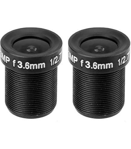 Obiettivo Panoramico Per Esterni Obiettivo Grandangolare 6mm F2.0 Per Telecamere CCTV – 5MP, Filettatura M12 – 2 Pezzi, Visione Notturna Nitida Obiettivo 6mm F2.0 M12