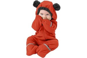 Wifgmjy Baby Snowsuit Fleece Baby Hooded Romper Snowsuit Cartoon Jumpsuit Outfits Newborn Warm Hooded Footed Bodysuit Outerwear All in One Coat Outfits Baby Girls Boys Animal Cosplay Costume