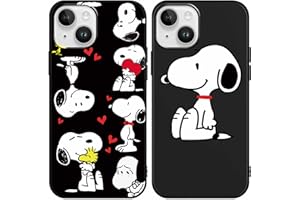 nurkorki [2 pezzi Cover per Apple iPhone 15 6.1", Snoopy Custodia Morbide Silicone Cute Cartone Animato Disegni Protettivo Opaco TPU Bumper Sottile Case Custodie per iPhone 15