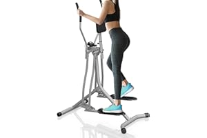 Physionics® Air Walker - con Pantalla LCD, Carga Máxima de 120 kg, Longitud de la Zancada 90 cm, Sensor de Frecuencia Cardíaca - Cross Trainer, Máquina de Step, Stepper de Fitness, Bicicleta para Casa