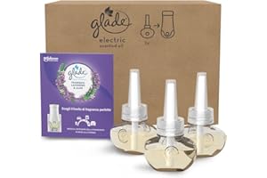 Glade Liquido Elettrico Profumatore per Ambienti con Olii Essenziali, Fragranza Lavanda & Aloe Vera, Fino a 120 Giorni di Profumo, 3 Ricariche da 20ml