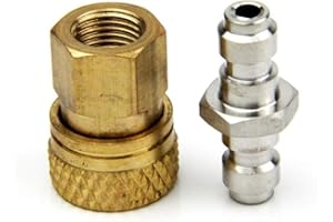 MANGOBUY PCP Airforce Paintball Stainless Steel Double End Male Plug with Quick Disconnect M10 Female Coupler Connector and Other Hose Combination