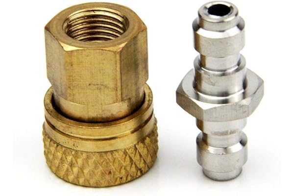 Mangobuy Acier Inoxydable Paintball PCP Airforce Fiche mâle à Double extrémité avec Connecteur M10 Femelle à déconnexion Rapide et Autres Combinaisons de tuyaux (Type 1)