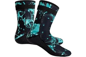 PORUPAEL Calcetines unisex de neopreno de 3 mm, botas de neopreno, calcetines de natación, calcetines resistentes a la arena, suela antideslizante para deportes acuáticos, natación, kayak, calcetines de