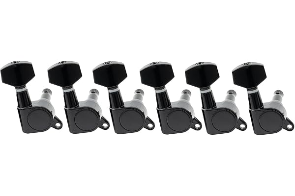 Musiclily Pro Mécaniques Guitare 6-en-ligne Scellés pour Guitare électrique Fender Strat Tele, Noir