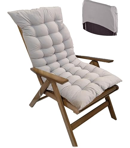 Coussin Dossier Chaise Longue MCNDSI - Remplissage Coton PP - Taille 110x40cm - Pour Jardin, Salon, Extérieur