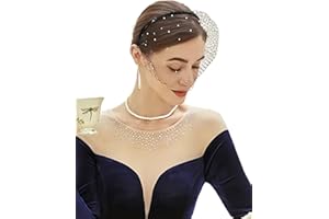 KGDUYC 1 pièce de voile en maille noire pour femme, fascinateur en maille pour mariée, mariage, goûter, voile fascinateur pour femme (noir)