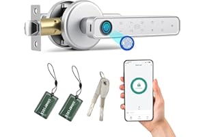 NASTOPEE Smartes Türschloss Elektrisch mit Fingerabdruck, Smart Lock für Innentür - Elektronisches Fingerprint Schloss mit Bluetooth, Passwort, App, IC Karte & Notschlüssel für Smart Home Sicherheit