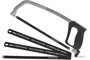 BOOSDEN Piła do metalu, 300 mm, z 3 wymiennymi ostrzami, piła do metalu, drewna, stali, rur PCW i plastiku