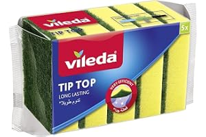 Vileda Tip Top Dish Washing Medium Foam Sponge Scourer 5 Pieces
