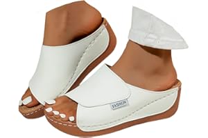 LCpddajlspig Ciabatte Ortopediche Donna Estive Sandali Estivi Eleganti con Zeppa Antiscivolo per Fascite Plantare Pantofole Aperte in Pelle Morbida con Tacco Basso Comode per Mare Casa e Vacanze