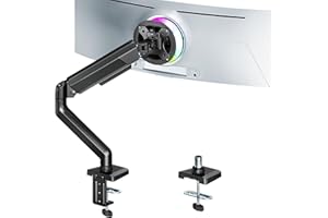 ARES WING Support de Moniteur pour écran Plat incurvé de 17" à 40" - Hauteur réglable - Charge maximale : 12 kg - Support VESA 75/100 mm - Support de Bureau