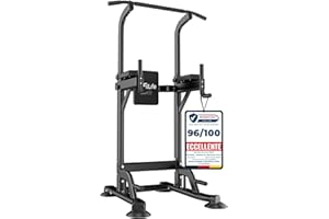 DH FitLife Power Tower Dip Station, Attrezzatura sportiva con barra per trazioni, barre e allenamento della schiena, Stazione di forza, Stazione fitness, Power Rack, Allenamento di forza a casa